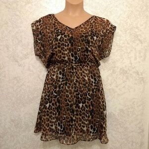 Express Leopard Print Midi Dress